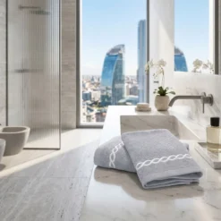 Coppia asciugamani Ricamati Loft Grigio