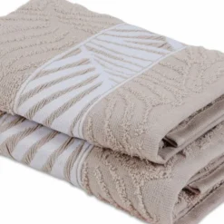 Coppia asciugamani Spugna Jacquard Wyle Sabbia