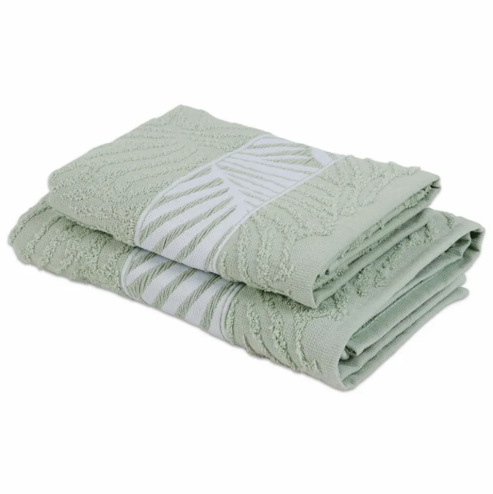 Coppia asciugamani Spugna Jacquard Wyle Salvia