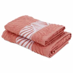 Coppia asciugamani Spugna Jacquard Wyle Ruggine