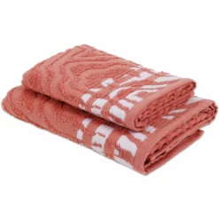 Coppia asciugamani Spugna Jacquard Rith Ruggine