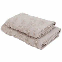 Coppia asciugamani Spugna Jacquard Illy Sabbia