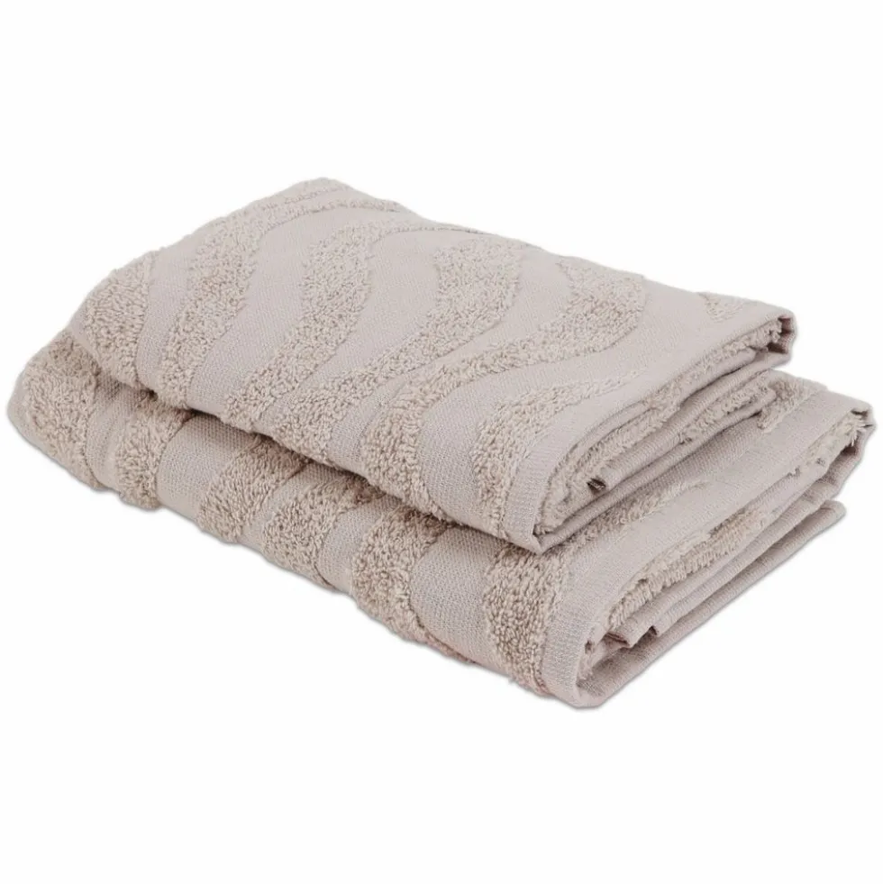 Coppia asciugamani Spugna Jacquard Illy Sabbia