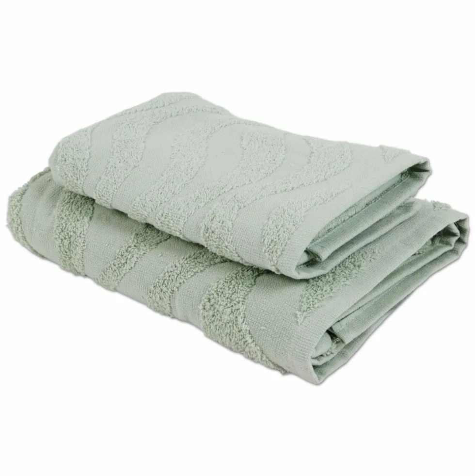 Coppia asciugamani Spugna Jacquard Illy Salvia