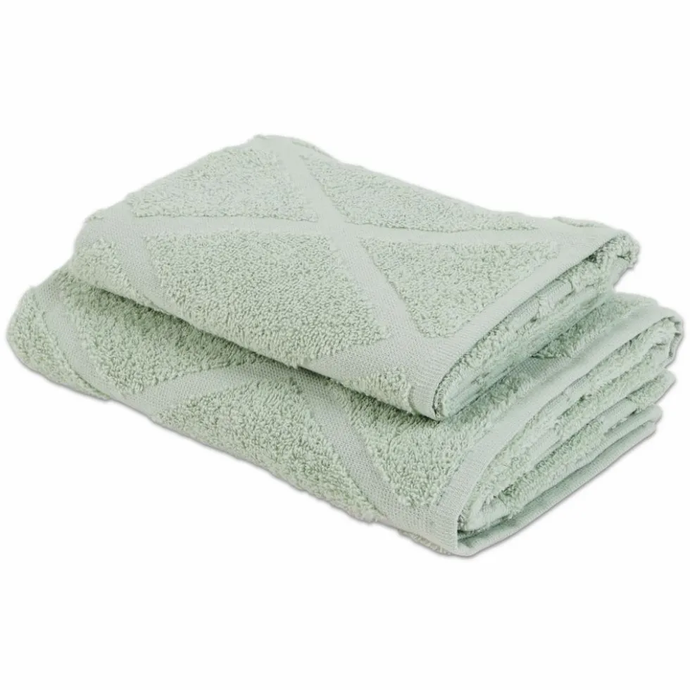 Coppia asciugamani Spugna Jacquard Rendel Salvia