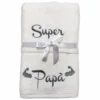 Coppia asciugamani Super papà bianchiricamati