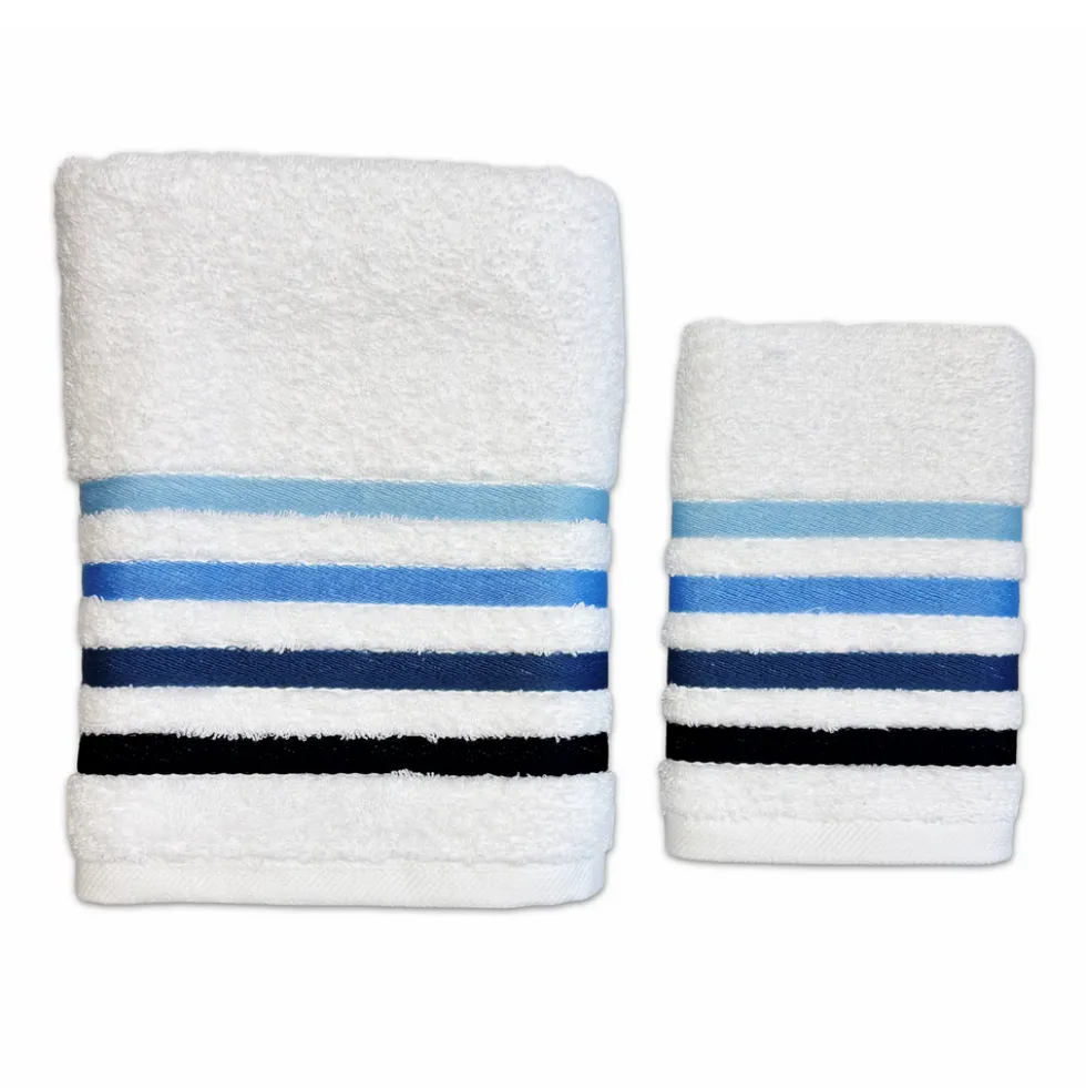 Coppia asciugamani Zeus Bianco/Blu