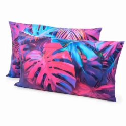 Coppia Federe Decoration Disegno 08 Foglie Tropicali