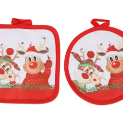 Coppia presine Stampa digitale Christmas Renne Family