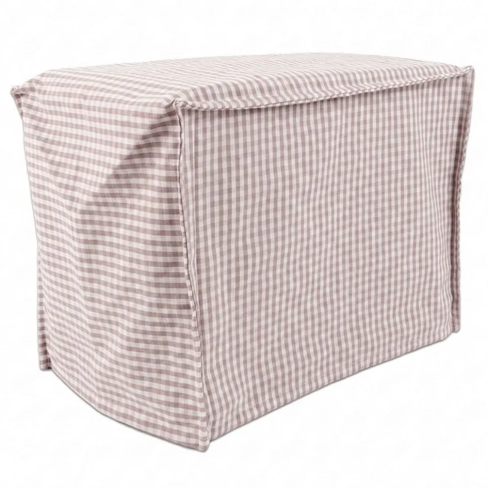 Copriaffettatrice in Cotone Quadretto piccolo Rosa