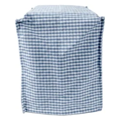 Copriaffettatrice in Cotone Quadretto piccolo Azzurro