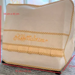 Copriaffettatrice ricamato giallo piccolo