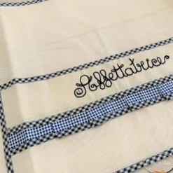 Copriaffettatrice ricamato blu grande