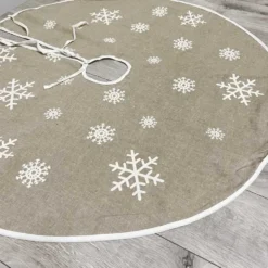 Copribase albero Fiocchi di neve neutro 120 cm diametro