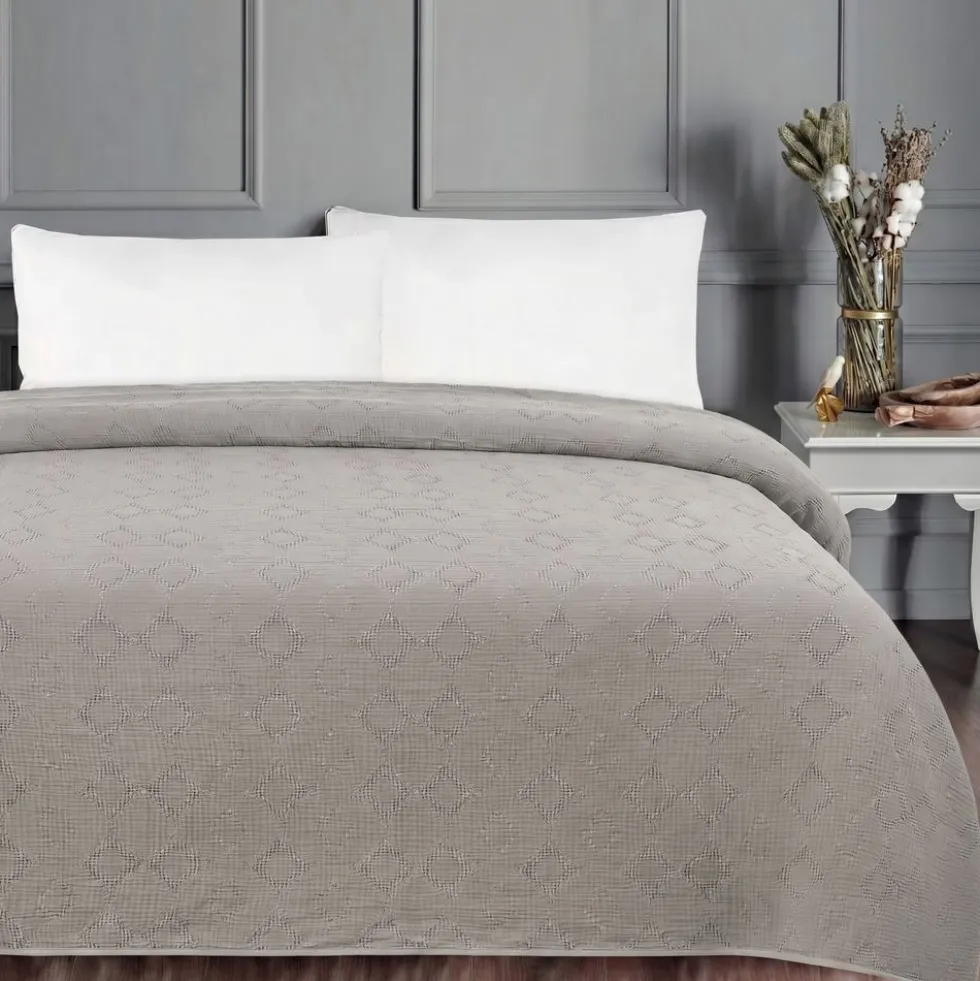 Copridivano Copriletto Jacquard Wenda Grigio 260x260