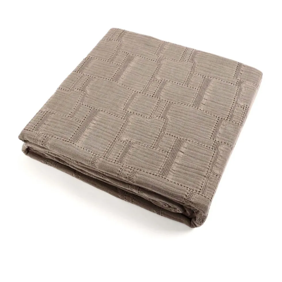 Copridivano Copriletto Jacquard Mirion Tortora 170x260