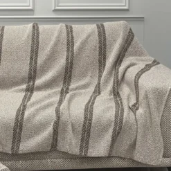 Copridivano Copriletto Tilly Fondo Beige Riga Marrone 170x250