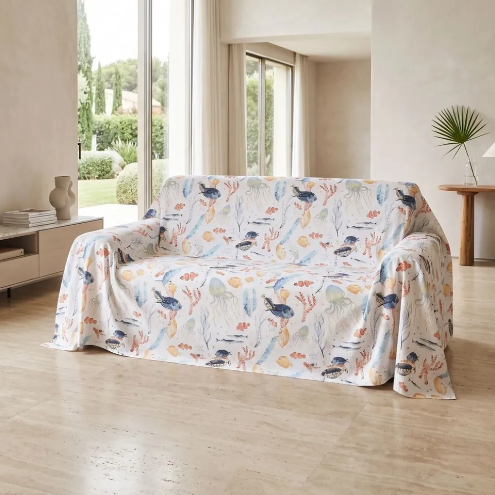 Copridivano Copritutto cotone leggero Maui Multicolor 260 x 295
