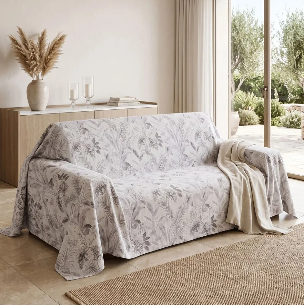 Copridivano Copritutto cotone leggero Dalisia Grigio 260 x 295