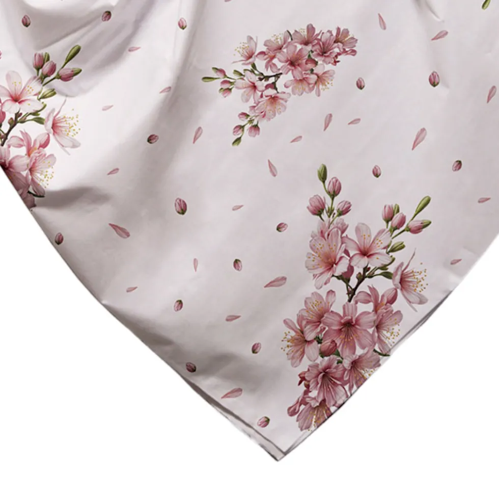 Copridivano copritutto cotone leggero Silene fiori rosa 260 x 295