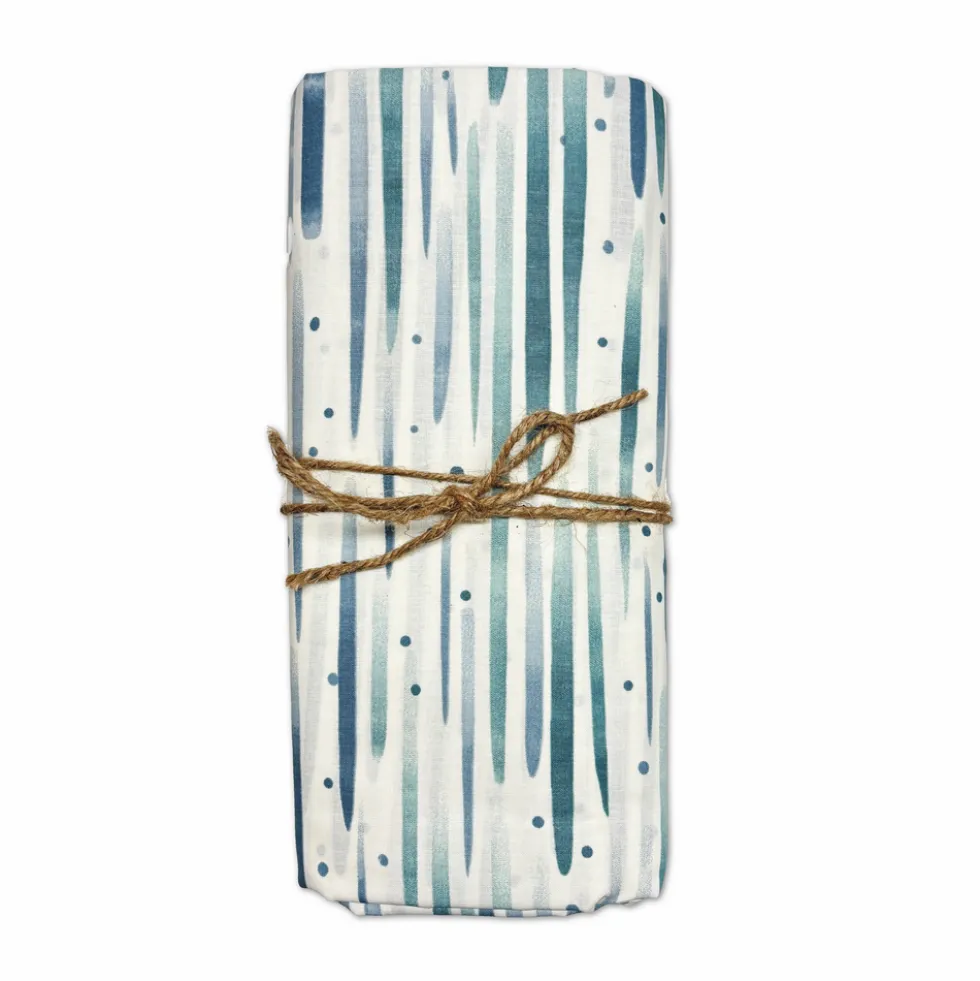 Copridivano copritutto cotone leggero Lyra riga azzurra 260 x 295