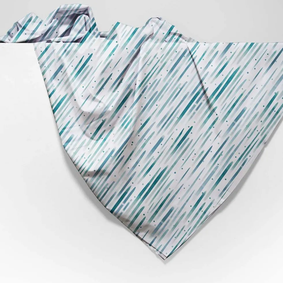 Copridivano copritutto cotone leggero Lyra riga azzurra 260 x 295