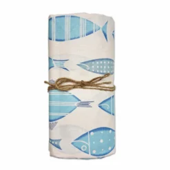 Copridivano copritutto cotone leggero Merida pesci tiffany 260 x 295