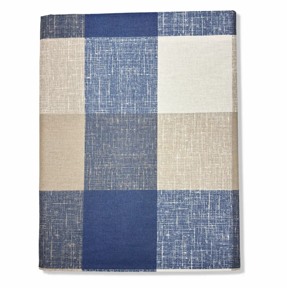 Copridivano Copritutto cotone leggero Quadrettone blu 260 x 280