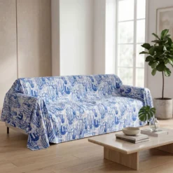 Copridivano Copritutto cotone leggero Tenger Blu 170 x 295