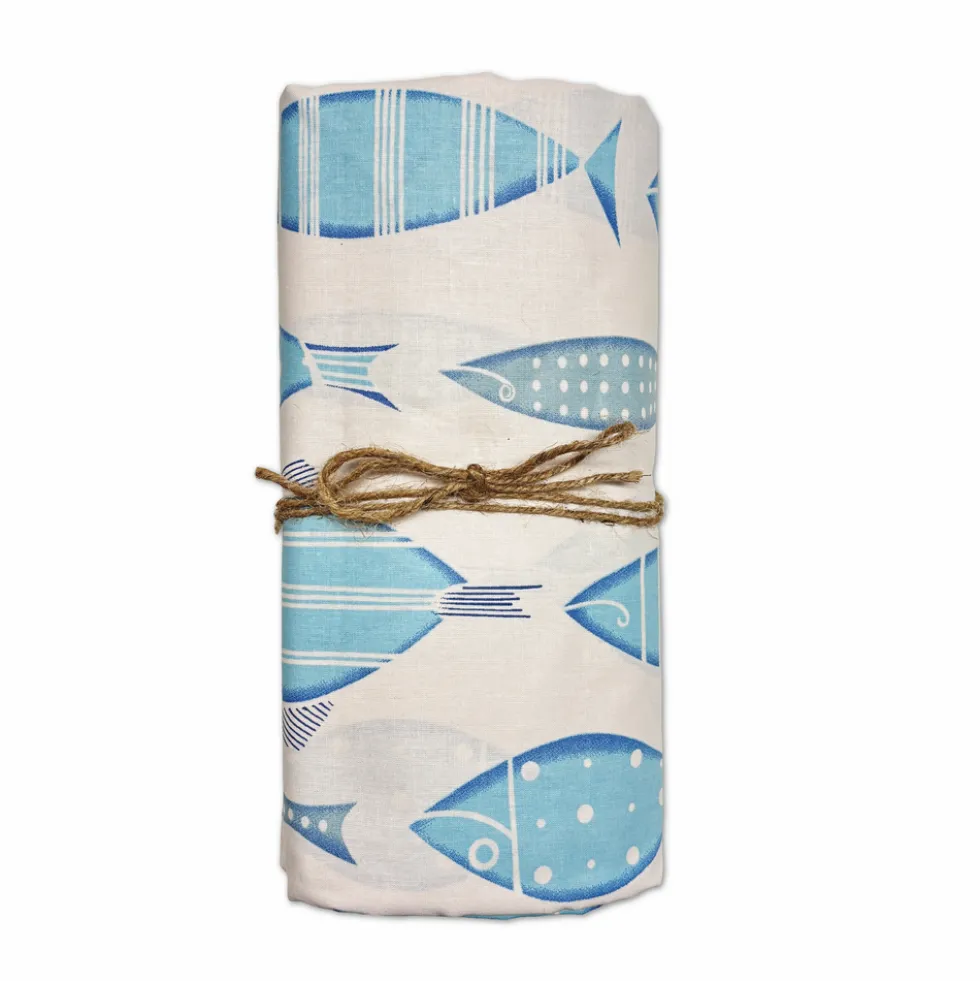 Copridivano copritutto cotone leggero Merida pesci tiffany 170 x 295