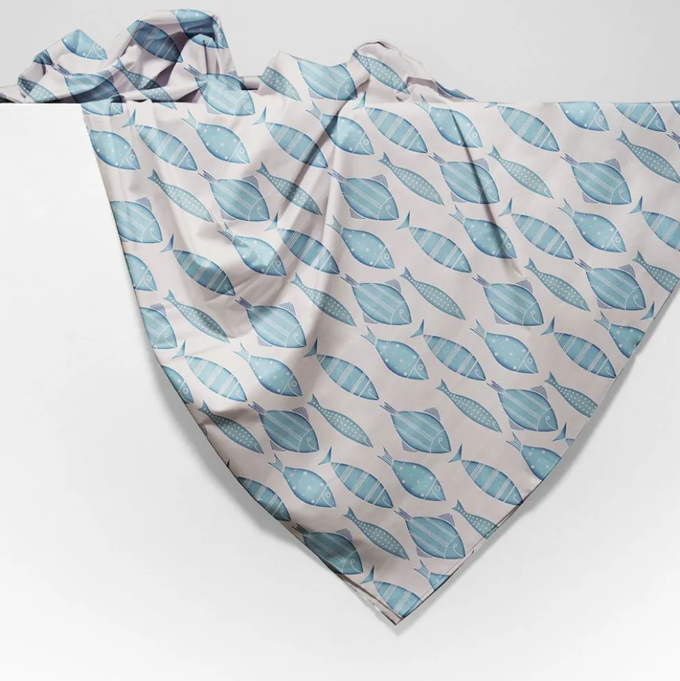 Copridivano copritutto cotone leggero Merida pesci tiffany 170 x 295