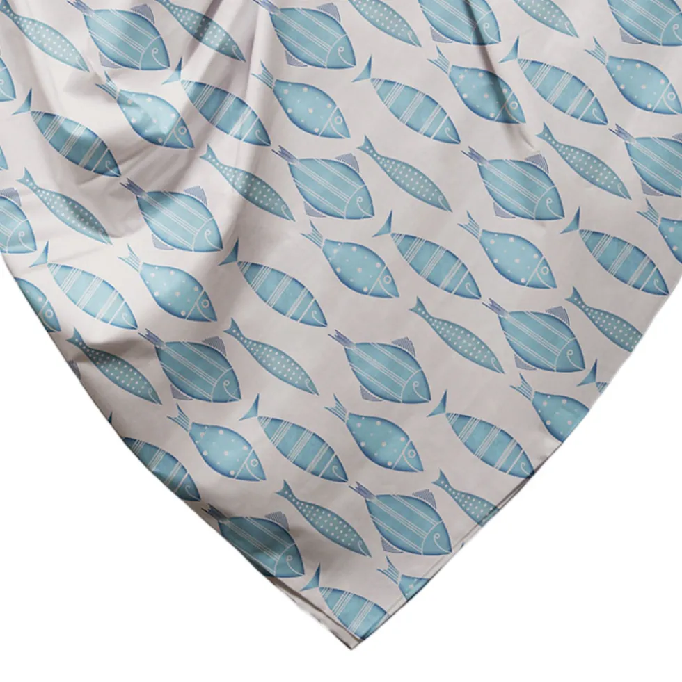 Copridivano copritutto cotone leggero Merida pesci tiffany 170 x 295
