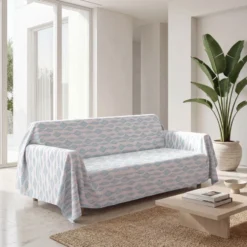 Copridivano copritutto cotone leggero Merida pesci tiffany 170 x 295