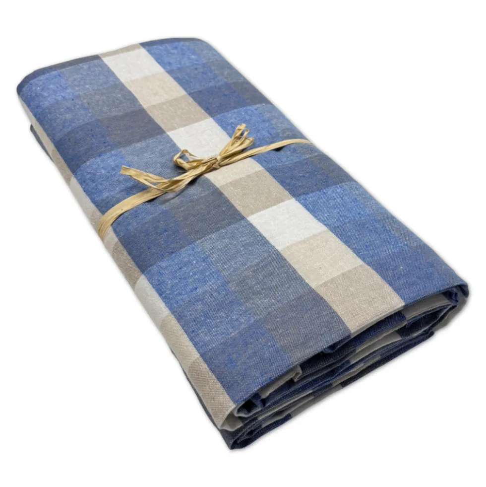 Copridivano copritutto Country quadretto azzurro 160 x 280