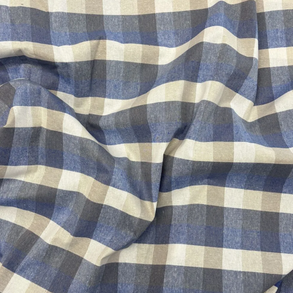 Copridivano copritutto Country quadretto azzurro 260 x 280