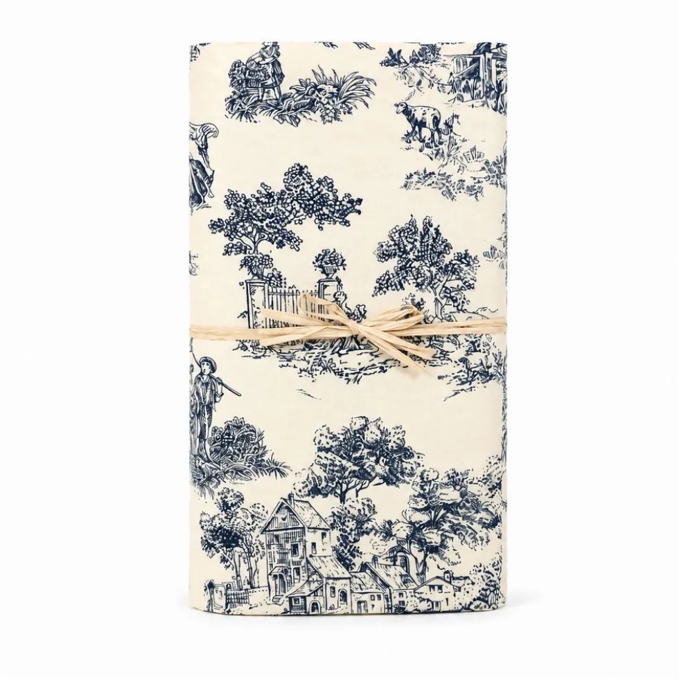 Copridivano copritutto Toile de Jouy Blu fondo Panna 160 x 280