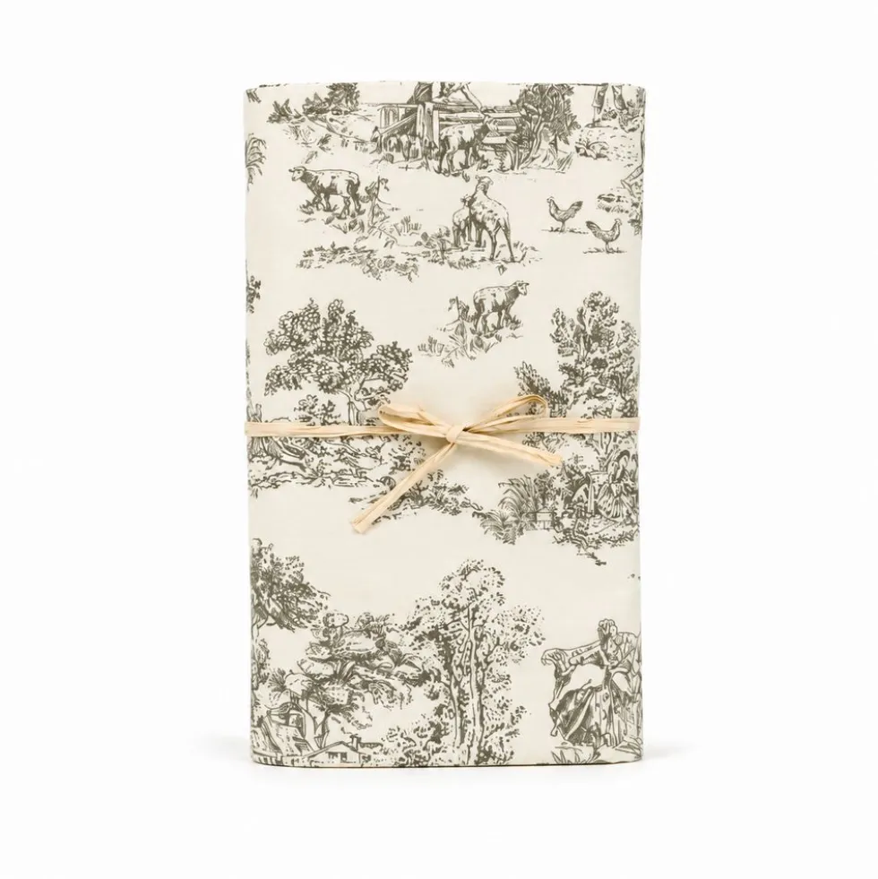 Copridivano copritutto Toile de Jouy Tortora fondo Panna 260 x 280
