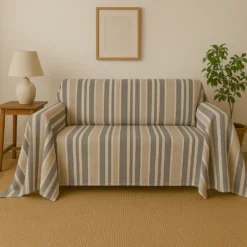 Copridivano copritutto Vela riga grigio 260 x 280