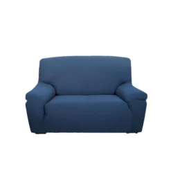 Copridivano 2 posti in tessuto bielastico antimacchia blu
