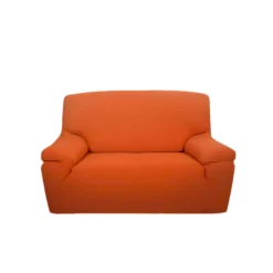 Copridivano 3 posti in tessuto bielastico antimacchia arancio