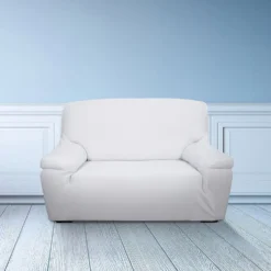 Copridivano 4 posti in tessuto bielastico antimacchia bianco
