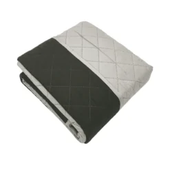 Copridivano 2 posti trapuntato antimacchia bicolor grigio chiaro - scuro