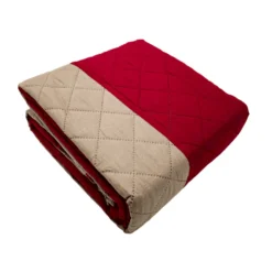 Copridivano 4 posti trapuntato antimacchia bicolor bordeaux - tortora