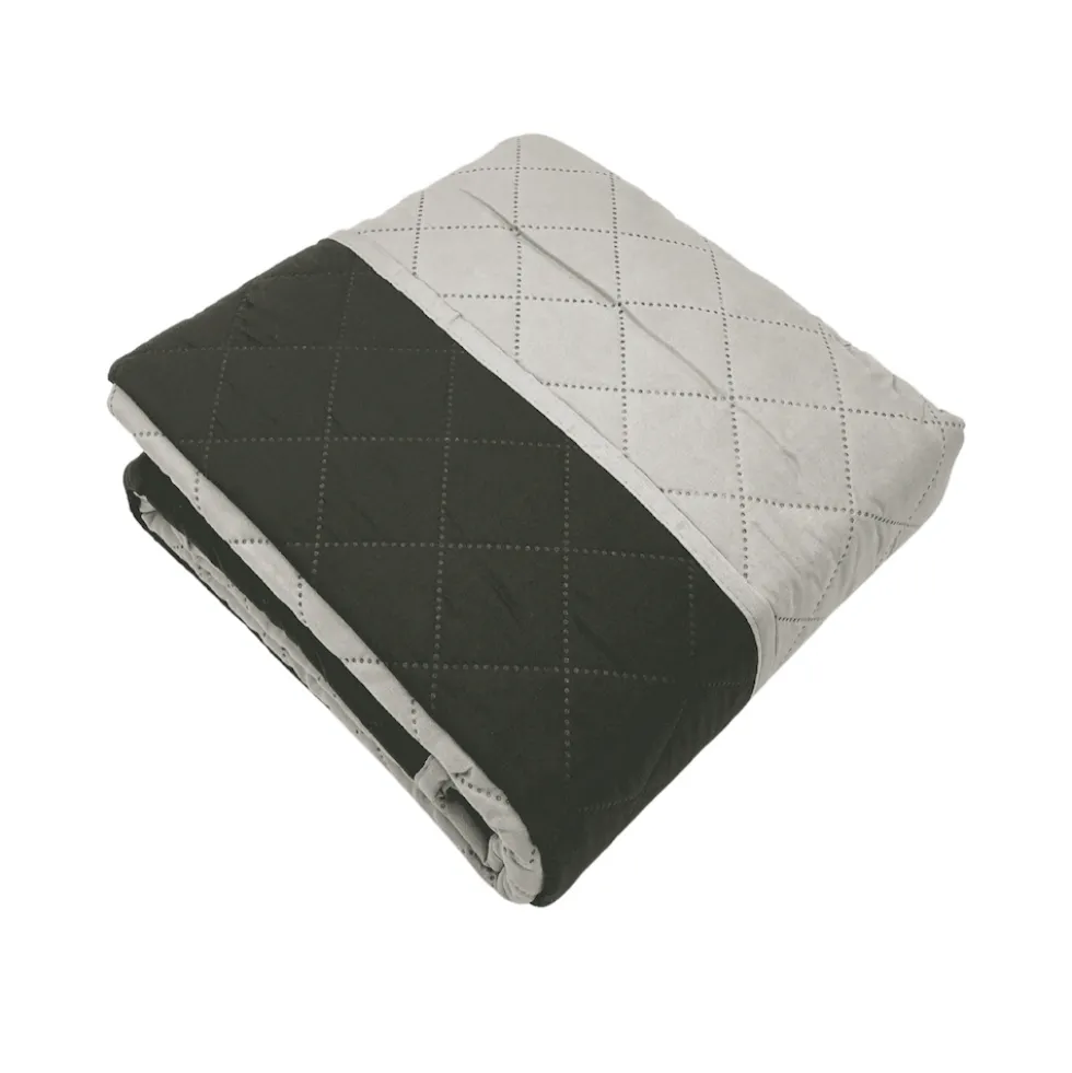 Copridivano 4 posti trapuntato antimacchia bicolor grigio chiaro - scuro