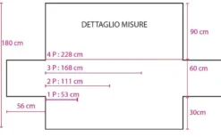 Copridivano 4 posti trapuntato antimacchia bicolor panna - tortora