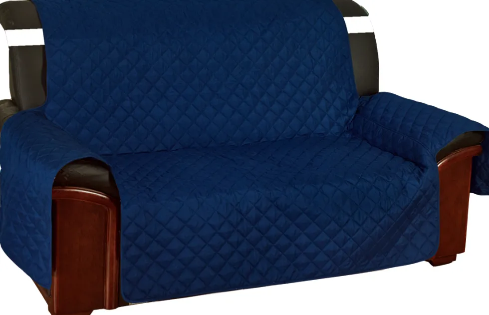 Copridivano 4 posti trapuntato antimacchia blu