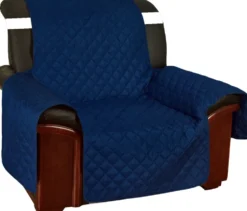 Copridivano 4 posti trapuntato antimacchia blu