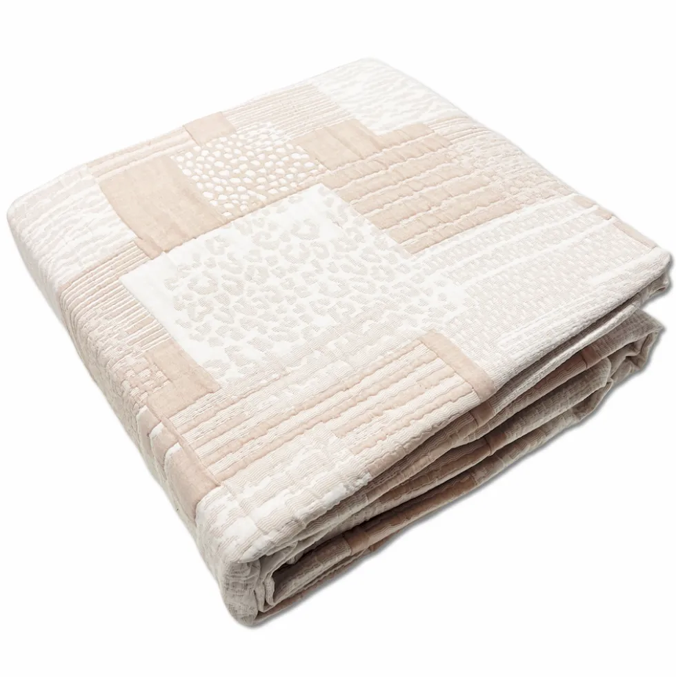 Copriletto frescoletto Jacquard Amanda Geometrico Rosa Matrimoniale