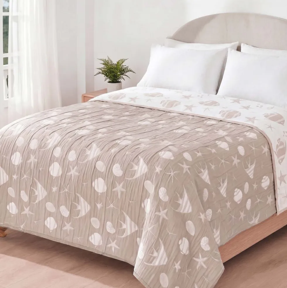 Copriletto Jacquard double face Charm Sabbia 170x260