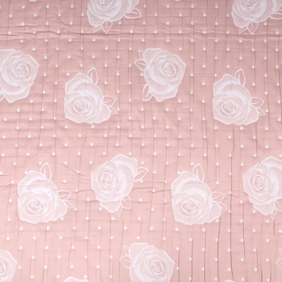 Copriletto mezzastagione jacquard Rosa Pois Rosa matrimoniale